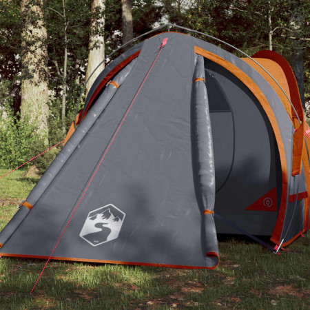 Cort camping 2 persoane gri/portocaliu 320x140x120cm tafta 185T - Img 1