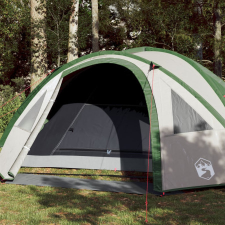 Cort de camping 4 persoane, verde, 300x250x132 cm, tafta 185T - Img 1