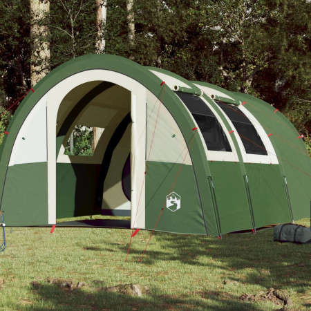 Cort de camping 4 persoane, verde, 483x340x193 cm, tafta 185T - Img 1