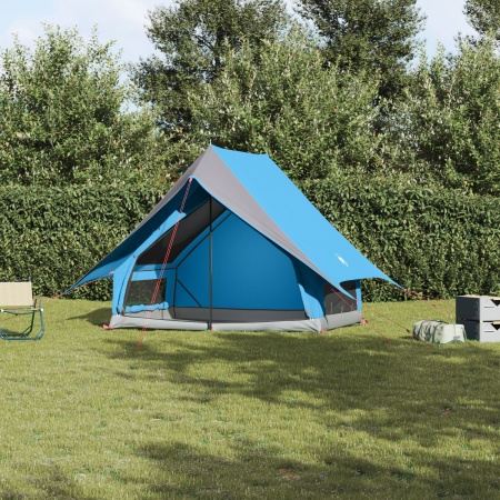 Cort de Camping A-Frame 3 Persoane Albastru Impermeabil