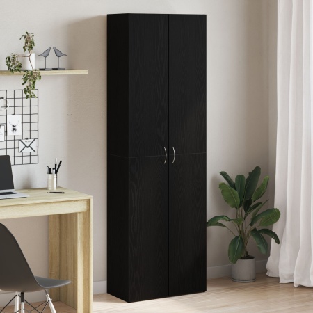 Credență birou Negru Stejar 60x32x190 cm Lemn prelucrat