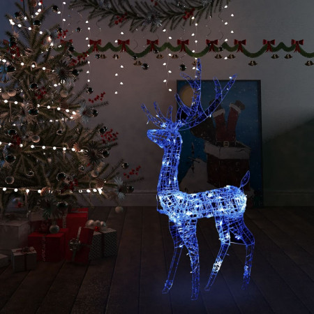 Decorațiune de Crăciun ren 140 LED-uri albastru 128 cm acril
