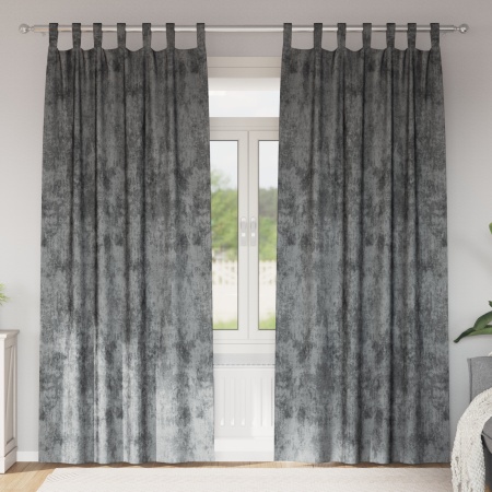 Draperii 2 buc cu ochiuri gri 225x140 cm