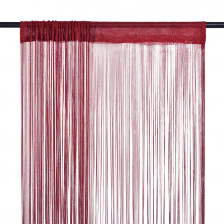 Draperii cu franjuri, 2 buc., 140 x 250 cm, roșu burgund - Img 1