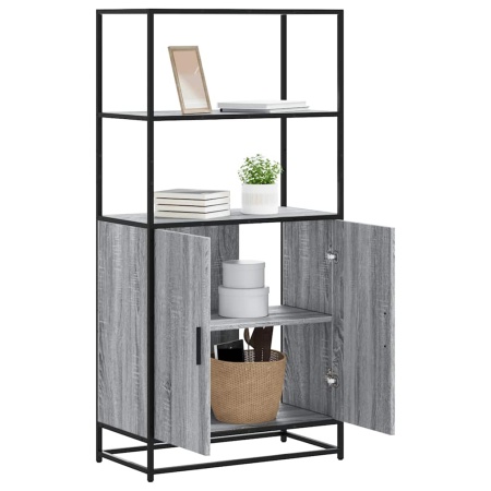 Dulap nalt gri Sonoma 68x35x139 cm lemn prelucrat