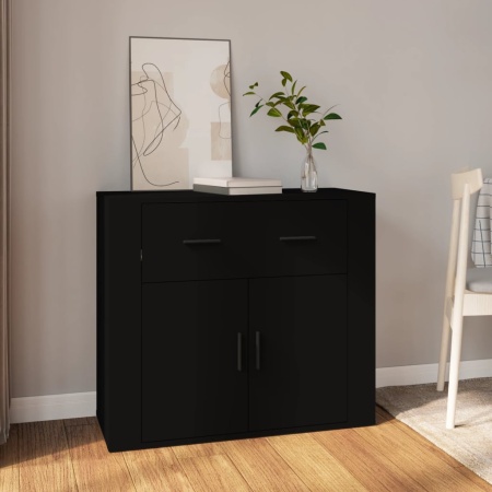 Dulap, negru, 80x33x70 cm, lemn prelucrat