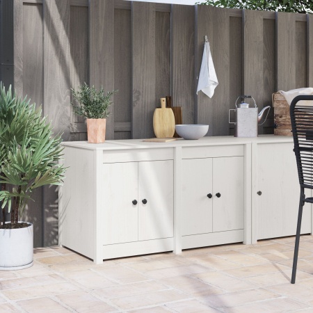 Dulap pentru bucătărie de exterior Alb 106x55x64 cm Lemn de pin solid