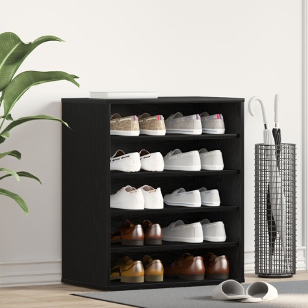 Dulap pentru pantofi Negru Stejar 60x35x70 cm Lemn