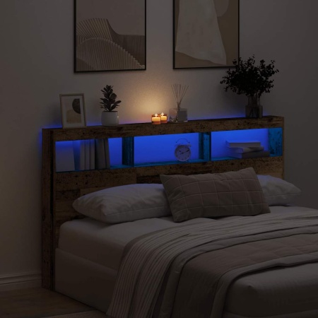 Dulap pentru tăblie cu LED Lemn vechi 180x17x102 cm