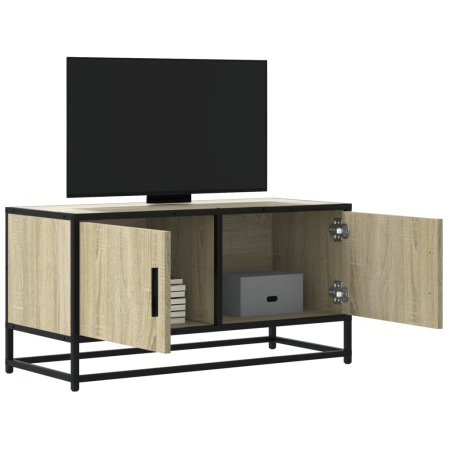 Dulap TV, stejar sonoma, 80x34,5x40 cm, lemn prelucrat și metal