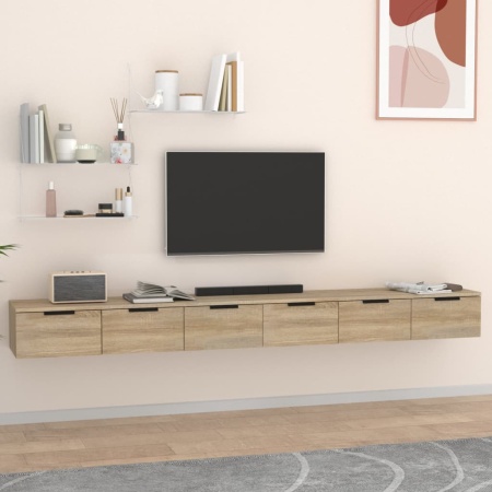 Dulapuri perete, 2 buc., sonoma, 102x30x20 cm, lemn prelucrat
