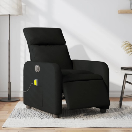 Fotoliu electric de masaj rabatabil, negru, textil