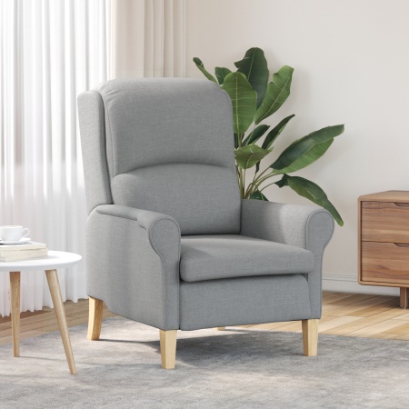 Fotoliu modern Gri deschis Poliester, Lemn Mediu Ergonomic