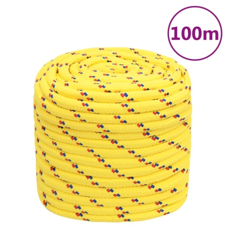 Frânghie de barcă, galben, 18 mm, 100 m, polipropilenă