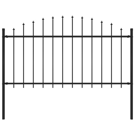Gard de grădină cu vârf ascuțit, negru, 1,7 m, oțel