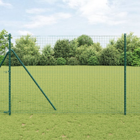 Împrejmuirea Euro de la cu 7 Stâlpi 1,6x10 m din Oțel Galvanizat Verde