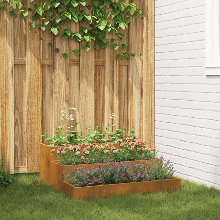 Jardiniere Grădină 3-Tier 90x90x35 cm Oțel Rezistent la Intemperii