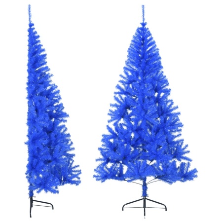 Jumătate brad de Crăciun artificial suport, albastru 180 cm PVC