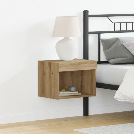 Librărie Wall cu Luminile LED Stejar Artisan 40x30x30 cm