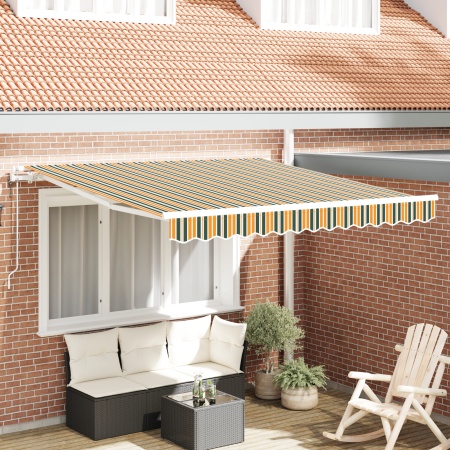 Marchează retractabilă automată verde și galben 350x250 cm, Material de înlocuire pentru marchează pentru cadru de 3.5x2.5 m verde și galben