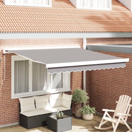 Marchiză Manuală Retractabilă Gri Deschis 350x250 cm, Cadrul de înlocuire pentru 3.5x2.5 m Gri Deschis