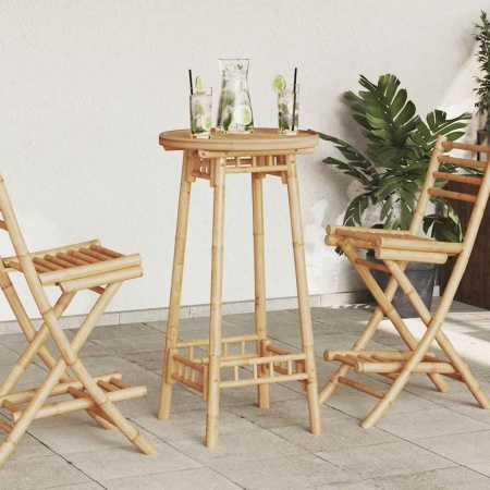 Masă de bar pentru exterior rotundă Ø55x100 cm din bambus