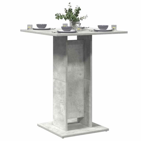 Masă de bistro, gri beton, 60 x 60 x 75 cm, lemn prelucrat