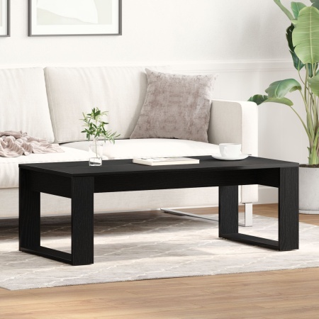 Masă de cafea Negru Stejar 102x50x35 cm din lemn tratat