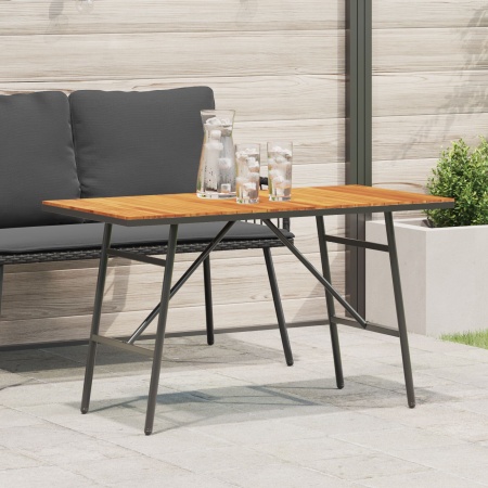 Masă de dining , Neagră, 110x55x62 cm, din lemn masiv de acacia