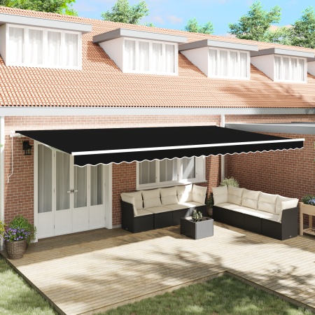 Material de Înlocuire pentru Marchiză pentru Cadru de 6x3 m Negru