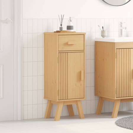 Mobilier de baie 35x30x90 cm din lemn masiv de pin