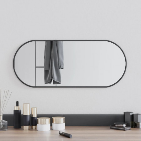 Oglindă de perete, negru, 60x25 cm, ovală - Img 1