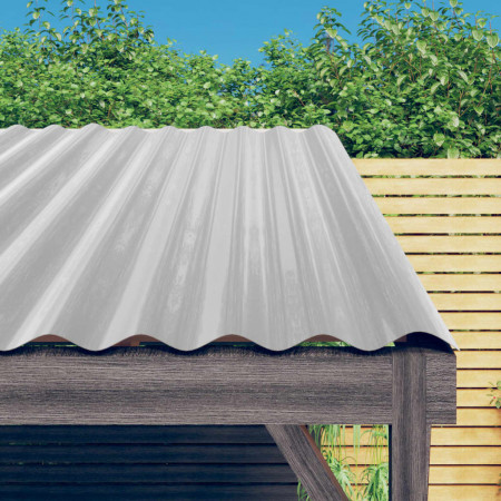 Panouri de acoperiș, 12 buc., oțel vopsit, argintiu, 100x36 cm