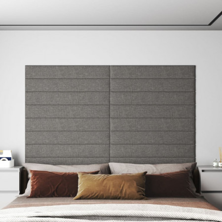 Panouri de perete 12 buc. gri deschis 90x15 cm textil 1,62 m² - Img 1