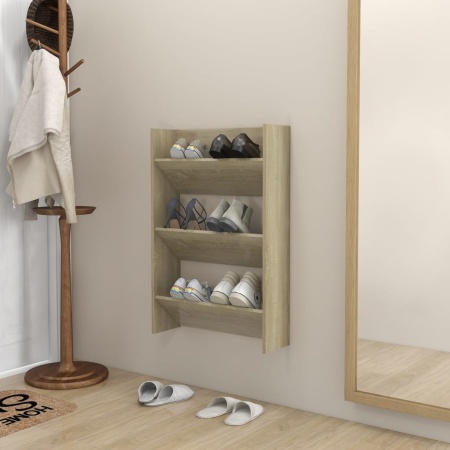 Pantofar de perete, stejar sonoma, 60x18x90 cm, PAL