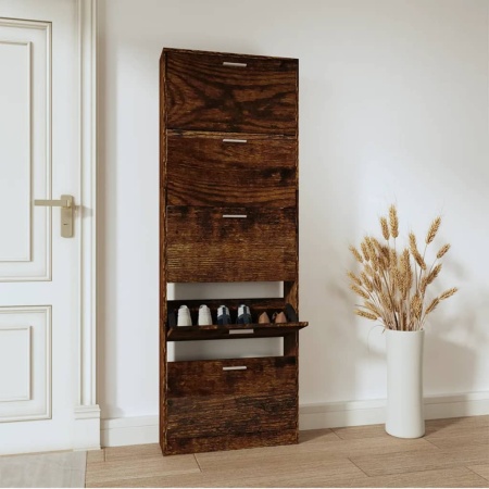 Pantofar, stejar fumuriu, 59x17x169 cm, lemn compozit