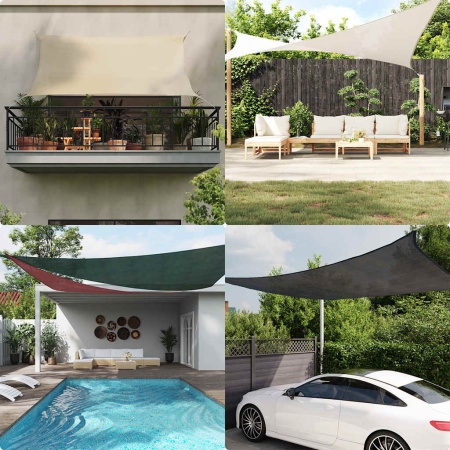 Parasolar, gri taupe, 4x4x4 m, HDPE, 160 g/m²