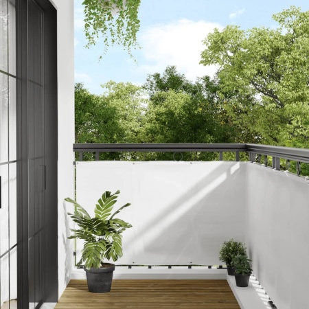 Paravan de balcon, alb, 90x1000 cm, 100% poliester oxford