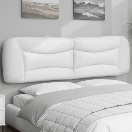 Pernă pentru tăblie pat, alb, 180 cm, piele artificială