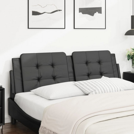 Pernă pentru tăblie pat, negru, 160 cm, piele artificială