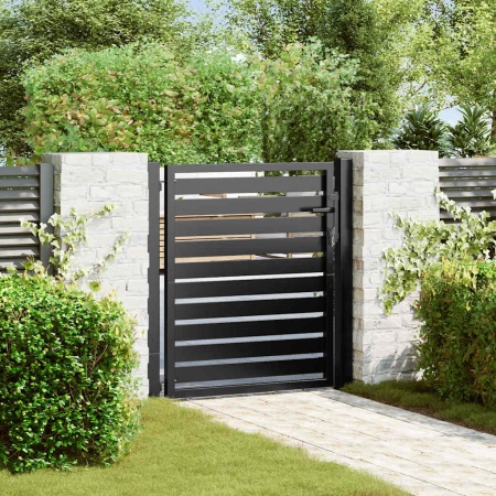 Poarta de gradina incuiabil neagra 100x100 cm aluminiu