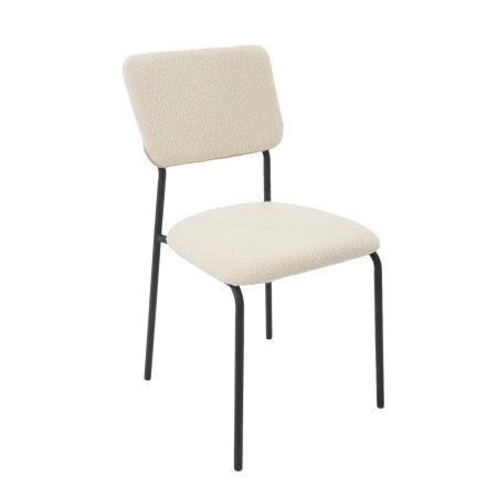 Scaun Bucatarie Tapitat S-209, Stofa, Alb