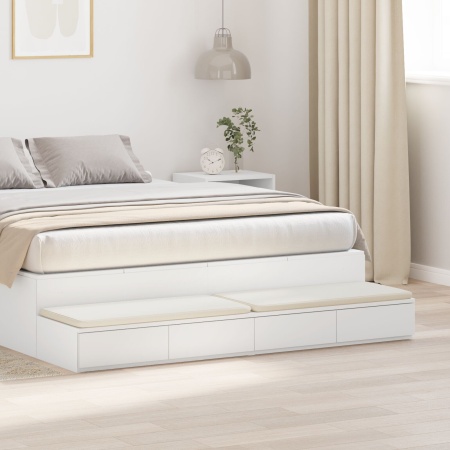 Sertare de pat alb 160x36.5x16.5 cm din lemn îmbunătățit