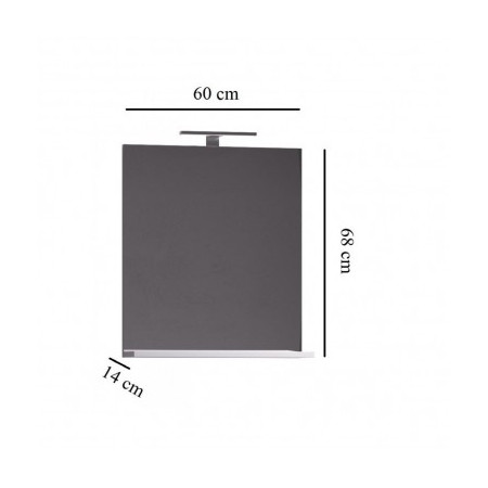 Set Baza si lavoar GN0541 cu sertare, suspendat si Oglinda GN0551 - 60 cm, alb