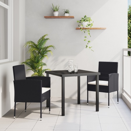 Set de dining pentru grădină cu perne - rattan polimeric negru - Img 1