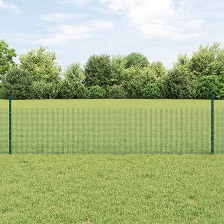 Set de Panouri de Gard Rustic Set de 2 Verde Metal 10 x 0.5 m