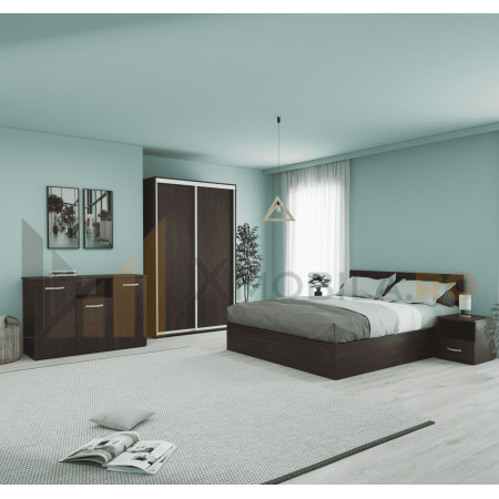 Set Dormitor Smart, Material Pal 18mm, Culoare Wenge - Img 1