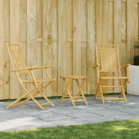 Set mobilier bistro, 3 piese, bambus