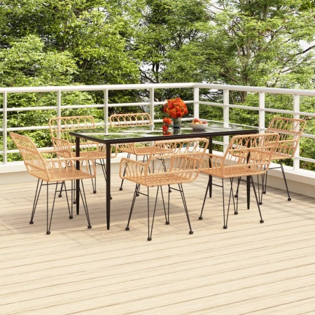 Set mobilier de grădină, 7 piese, poliratan