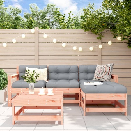 Set mobilier de grădină cu perne, 5 piese, lemn masiv douglas